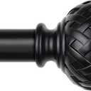 TONIAL Curtain Rod 32 to 120 Inches, Black 7/8 Adjustable Curtain Rods for Windows 20 to 116 Inches, Splicing Drapery Rods Heavy Duty with Netted Texture Finials