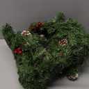 6FT Christmas Garland with Lights, Pre-Lit Artificial Pine Garland with Red Berries, Lighted Flocked Garland for Table Mantle Fireplace Door Stairs Windows Wall Indoor Outdoor Holiday Christmas Decor