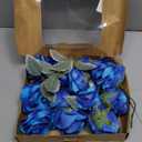 IPOPU 14pcs Blue Velvet Rose Artificial Flowers 3.93" Large Fake Rose Bulk Real Touch Silk Flowers for DIY Wedding Bouquet Floral Arrangement Home Party Garden Decorations(Blue)