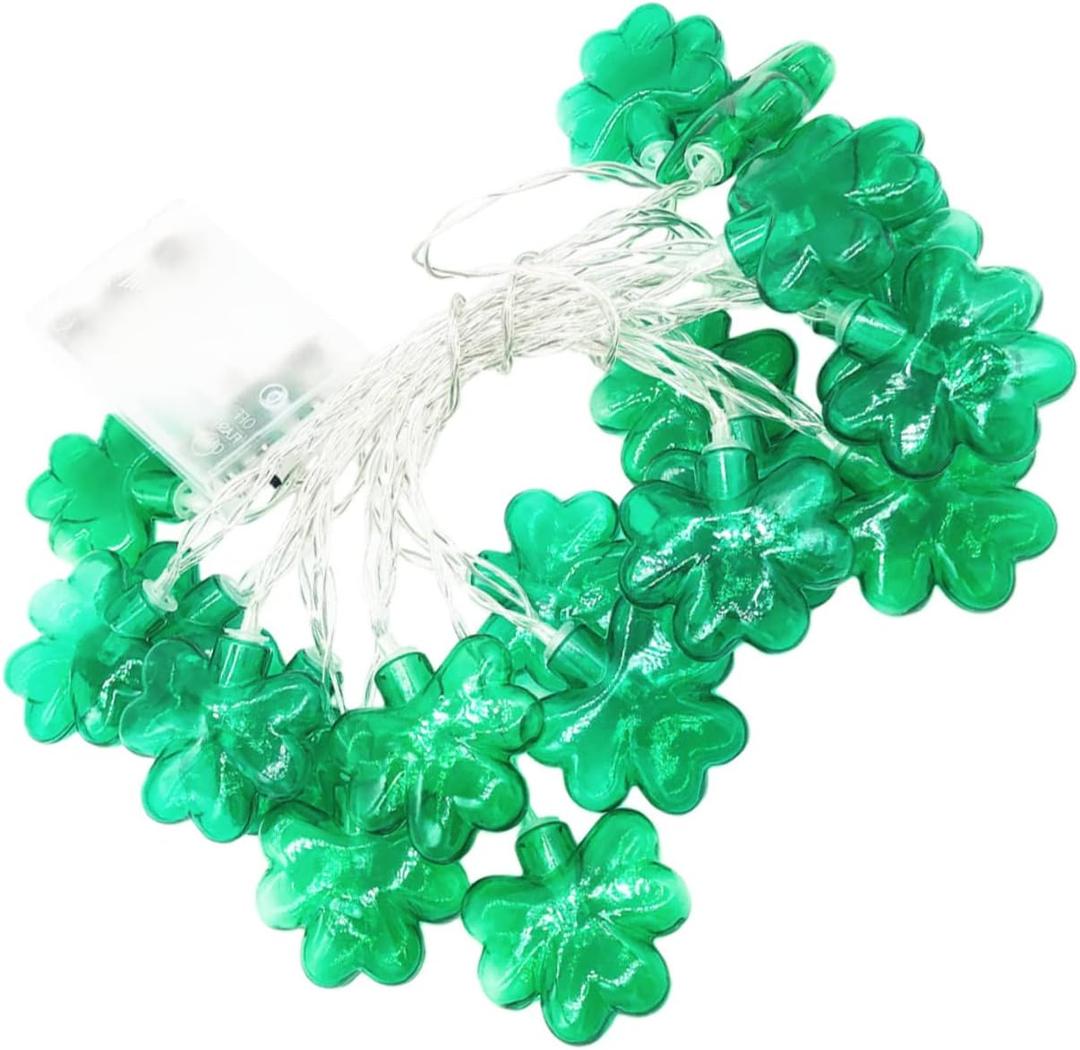 Battery Operated String Lights Led St Patrick's Day Decor 20 Lights Shape Garden Wall Tree Lighting