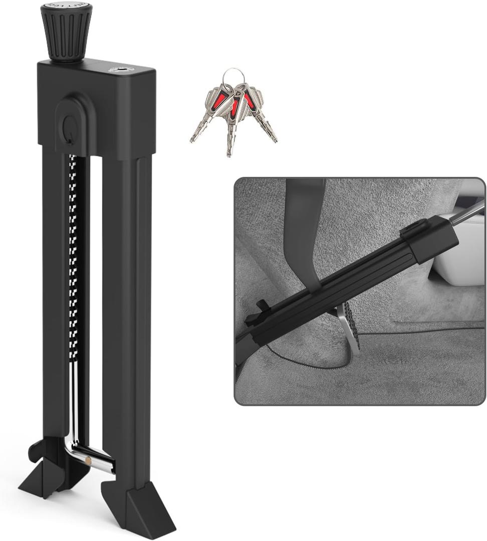 Brake Pedal Lock, Anti Theft Car Device, Universal Car Theft Prevention with 3 Keys, Car Security Anti Theft for Auto/SUV/Van(W35)
