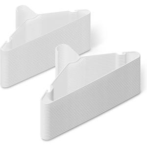 Amazon Basics Plastic Clothes Hangers, Adult Size, White, Pack of 50