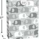 2 x Cute Gender Neutral Elephants Extra Large Gift Bag - 17" x 12.5" (1 Pc.) - Ideal for Baby Showers, Birthdays, Gender Reveal Parties, and More, 1 Count