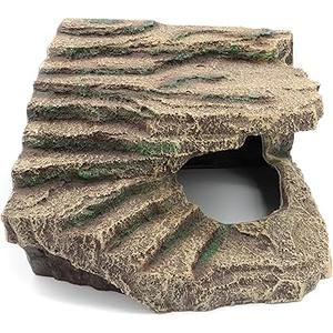 Resin Reptile Hideouts Cave Habitat Decor for Gecko Leopard Lizards Toad Turtle (B Extra Large)