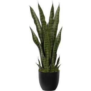 Artificial Snake Plant  28in Faux Sansevieria Plants, Fake Floor Plant for Indoor Outdoor, Front Porch Patio Home Office Decor, Mother-in-Laws Tongue, Green 1Pcs