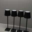 4 Pack Led Cordless Table Lamps-Wireless Rechargeable Lamps Bulk of 4,Waterproof Outdoor Table Lamp for Patio/Restaurant/Dinner Dining Desk Top Lights/Kitchen Countertop, Value Pack of 4,Multiple Set (Black)