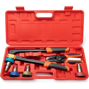 IWISS PEX-A Expansion Tool Kit with 3/8’’, 1/2’’ 3/4’’ & 1’’ Auto Rotation Expander Heads, Tubing Cutter, Ring Removal Tool for Uponor Wirsbo ProPEX, PowerPEX Fittings