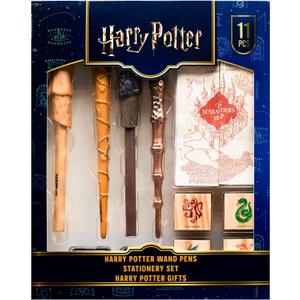 Harry Potter Stationary Set for Boys Girls with 4 Wand Pens Black Ink Marauders Map Hogwarts House Stamp Kit Cute School Supplies Gifts for Kids