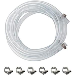 25ft Draft Beer Line 3/16" ID X 7/16" OD for Homebrewing Liquid with Screw Clamps by LUCKEG