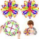 2Pcs Collapsible Expandable Breathing Expanding Balls Toy - More Than Doubles in Size from 6" to 12",Magic Sensory & Fidget Sphere Toy for Kids and Adults Play,Autism, Anxiety,Yoga -ADHD