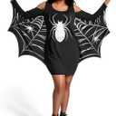 Spooktacular Creations Spider Woman Costume, Bat Costume Adult Women for Halloween Dress Up Party (XX-Large, Black)