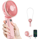 Portable Handheld Fan, 4000mAh, 180 Adjustable, 6 Speed Wind, USB Rechargeable Foldable Fan with Real-Time Display