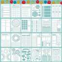 Journal Stencils, 24PCS 7x5 Planner Stencils for Crafts Reusable, Layout & Tracker Patterns, for Daily Planner, Weekly Schedule, Habit Tracker, Study Notes, Meeting Minutes & Personal Diary