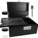 Large Bamboo Storage Box with Lock, Decorative Box Set Includes Jars & brush Black