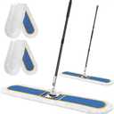 48" Commercial Industrial Dust Mop for Floor Cleaning, Large Floor Dust Broom with Washable Mops Pads, Wet Dry Duster Mops for Hardwood Floors,Marble, Laminate, Tile, Concrete, Garage,Blue