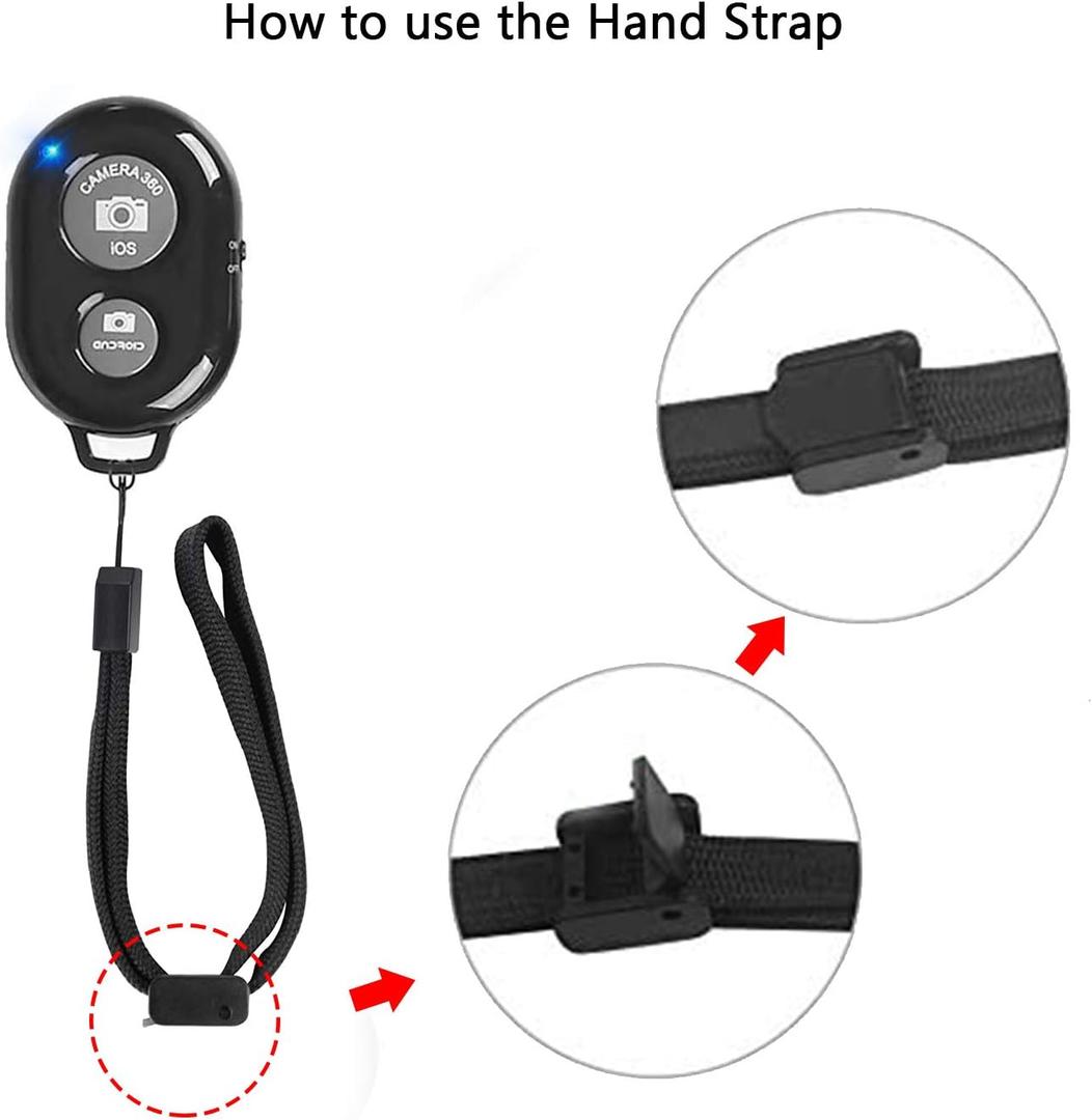 Wireless Remote Shutter for Cellphones and Tablets (2 Pack), AOQIYUE Bluetooth Remote for iPhone/Android Camera Control, Selfie Clicker for Photos and Videos - Wrist Strap Included