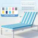 L'AGRATY Outdoor Lounge Chaise Cushion: 72x21x3 Inch Waterproof Lounge Chair Cushion for Outdoor Furniture with Fade Resistant Removable Cover - Patio Cushions for Pool Lawn Deck(Blue White 2Pcs)