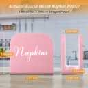 ALELION Pink Napkin Holder for Table - Wooden Napkin Holders for Kitchen - Pink Kitchen Decor and Accessories for Dining Room Table - Wood Napkin Dispenser