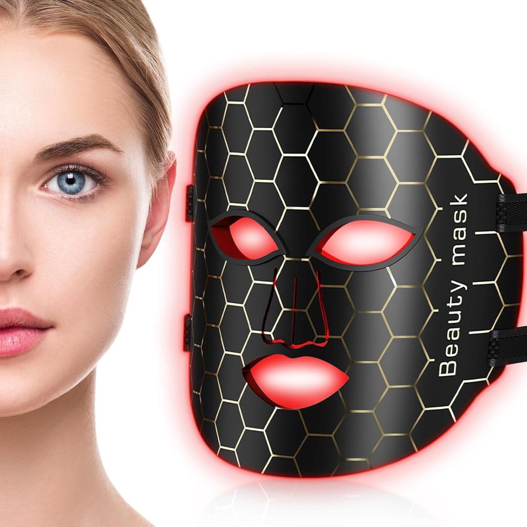 Red Light Mask For Face, 7 Colors LED Face Mask Light, LED Light Mask for Facial Skin Care at Home and Travel
