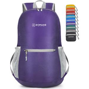 ZOMAKE Ultra Lightweight Hiking Backpack 20L, Packable Small Backpacks Water Resistant Daypack for Women Men(Purple)
