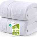 Utopia Towels Luxurious Jumbo Bath Sheet 2 Piece, 600 GSM, 35 by 70 Inches, 100% Ring Spun Cotton, Highly Absorbent and Quick Dry Extra Large Bath Towel, Super Soft Towel, White