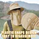 Sun Hats for Men Women Fishing Hat UPF 50+ Breathable Wide Brim Summer UV Protection Hat (Khaki(with Face Cover & Neck Flap ))
