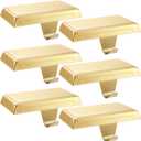 Sunshane Christmas Stocking Holders Mantel Stocking Hanger Hooks Fireplace Mantle Metal Hang Bases for Xmas Party Decorations (Gold, 6)