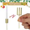 Angoily 5 Pcs Candle Holder Stakes Taper Candlestick Holders, Golden Christmas CandleholdersDIY Metal Candle Stand with Spike, for Christmas Tree Table Decor Festive Party Centerpiece