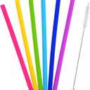 Gatuida 6 Pack Reusable Straws Food Grade Silicone Perfect for Travel -free Straight Comfortable