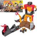 Monster Jam Smash & Bash SmashBot Playset with Launcher, Exclusive 1:64 Scale Monster Truck, 15-Inch Repairable Robot, Kids Toys for Boy and Girls Ages 3 and up