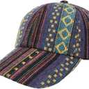 Boho Baseball Cap for Men Women Vintage Golf Dad Hat Adjustable Low Profile Cotton Hat Sun Protection Visor Cap Outdoor