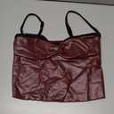 Milumia Women's Pu Leather Ruched Bust Cami Top Sexy Sweetheart Neck Crop Corset Tops XS