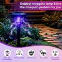 4 Pcs Solar Bug Zapper Outdoor Waterproof 2 in 1 Mosquito Zapper Solar Powered Mosquito Fly Trap Repellent Lamp Kills Bugs LED Lamp with Colored Purple Light for Garden Patio Yard Lawn (Black)