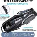 Golf Travel Bag for Airlines, Hard Shell Top Golf Travel Case with Wheels, Heavy Duty 1680D Oxford Fabric, Reinforced Base, Oversized Tank Wheels, Built-in TSA Lock, Water-Resistant Zippers