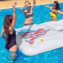 Jasonwell Pool Toys Games Floats - Adult Pool Pong Table Game Float with Cooler Cup Holders and 8 Balls Floating Pong Toss Party Games Water Toys Inflatable Lounge Raft Pools Accessories for Adults, 6 feet Long x 3 feet Wide