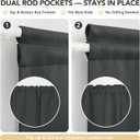 Deconovo Room Darkening Door Curtain, Thermal Insulated Privacy Panel for Glass Doors and Sidelights, Dual Rod Pocket Tieback (54W x 20L, Dark Grey, 1 Panel)