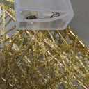 Baquler 3 Pcs LED Lighted Christmas Cone Trees Christmas Tree Ornament Gold Glittered Battery Operated Christmas Decoration Xmas Table Decor for Indoor Home Bedroom Tabletop Centerpiece Holiday Party