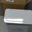 Magnetic Lint Bin for Laundry Room, Metal Lint Container with Lid and Brush, Wall Mounted Lint Box for Dryer, Farmhouse Laundry Room Decor, White (Pattern 2)