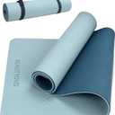 BEAUTYOVO Yoga Mat with Strap, 1/3 Inch Extra Thick Yoga Mat Double-sided Non Slip, Professional TPE Yoga Mats for Women Men, Workout Mat for Yoga, Pilates and Floor Exercises (Haze Blue & Deep Blue)