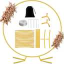 Nisoger 7.2FT Round Backdrop Stand, Circle Gold Balloon Wedding Arch Frame, Metal Wedding Backdrop With Storage Bag For Valentines Day Parties, Baby Shower, Ceremony and Graduation Decorations