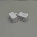 Pack of 2 European Travel Plug Adapter, International Power Plug Adapter with 3 Outlets 3 USB Charging Ports(1 USB C), Type C Plug Adapter Travel Essentials to Most Europe EU Spain Italy France Germany