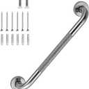 16 Inch Shower Grab Bar 1.25" Dia Brushed Nickel Anti Slip Bathroom Grab Bar, 304 Stainless Steel Knurled Handicap Grab Bars, Safety Support Handrail Bath Shower Handle for Elderly Injury Senior