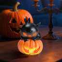 Halloween Flameless Candles Halloween Decorations 12 Pack Pumpkin Cat LED Nightlight Candles Indoor Table Decor Gifts