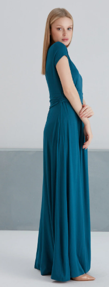 Deerose Womens Short Sleeve Maxi Dresses Empire Waist Long Dress L