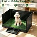 Large Dog Grass Pad with Tray, 30"×20" Artificial Grass Puppy Potty