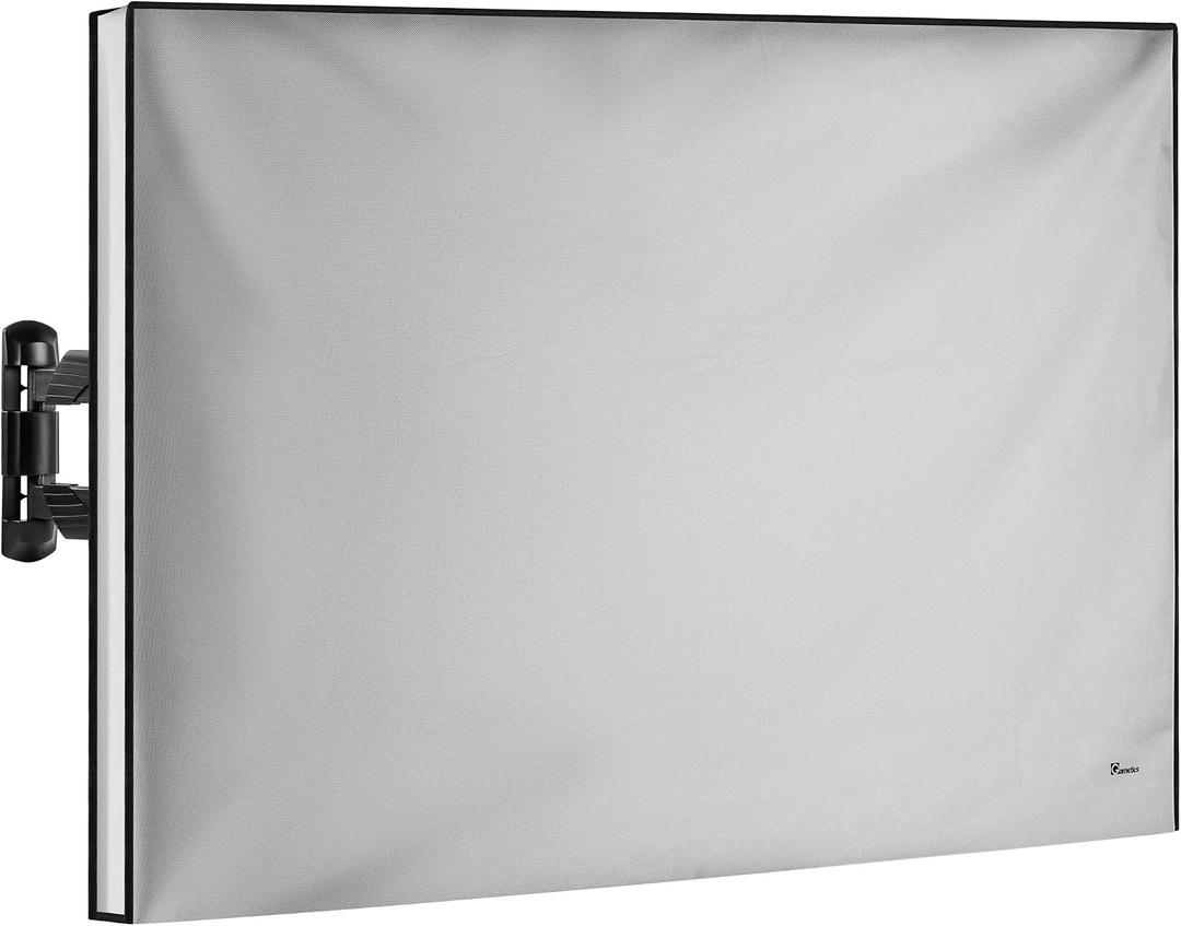 Garnetics Outdoor TV Cover 75 Inch Waterproof, Weatherproof TV Enclosures with Smart Shield Screen Protectors, Ideal for Outdoor Use, Moving, and Storage - Gray