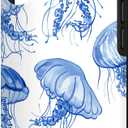 XYUQZQ for iPhone 17 Phone Case Cute Aesthetic Jellyfish Pattern for Women Girls Dual-Layer Shock Protection Shockproof TPU and Hard PC Protective Cover - Blue Jellyfish