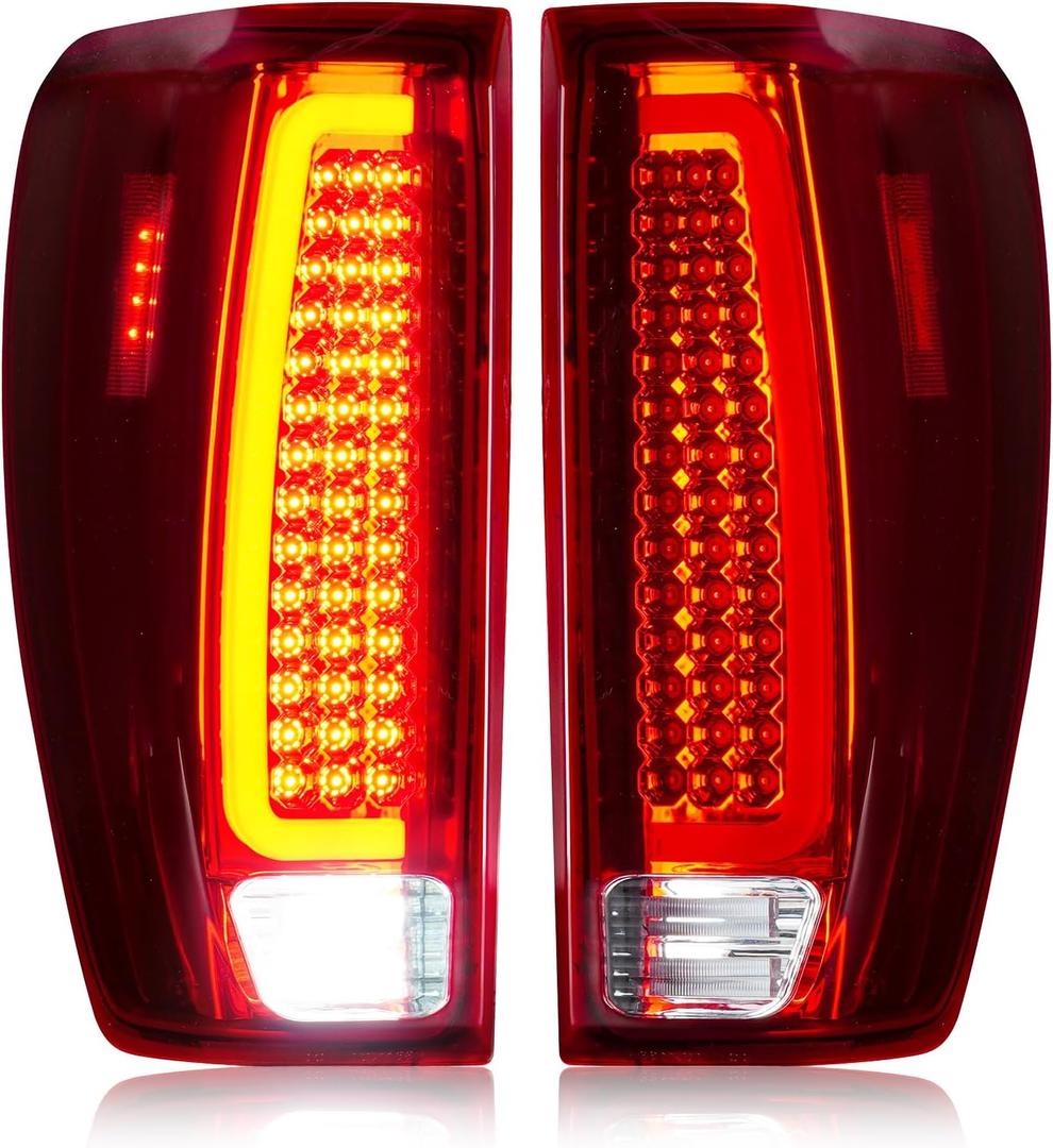 LED Tail Light for 2019-2023 GMC Sierra 1500, 2020-2023 Sierra 2500 HD 3500 HD w/ Factory Incandescent TailLight Model, Not Fit Factory LED TailLight and 2019 Sierra 1500 Limited Model, 84760015 (Chrome Housing Red Lens)