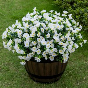 Lnoicy Artificial Flowers for Outdoor 12 Bundles Eucalyptus Fake Flowers for Planter,UV Resistant Fake Morning Glory for Home/Porch/Garden DecorationWhite