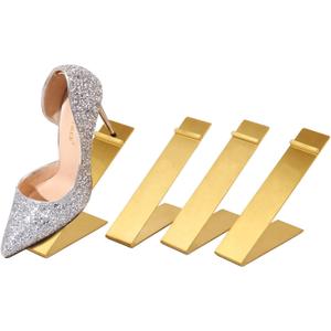 Shoe Display Stand, 4 Pcs Gold Stainless Steel High Heels Display Stands, Mens Womens Shoe Rack Holder Stand, Retail Shopping Malls Store Sandal Shoes Riser Stand Shoe Display Stand, 4 Pcs Gold Stainless Steel High Heels Display Stands, Mens Womens Shoe Rack Holder Stand, Retail Shopping Malls Store Sandal Shoes Riser Stand
